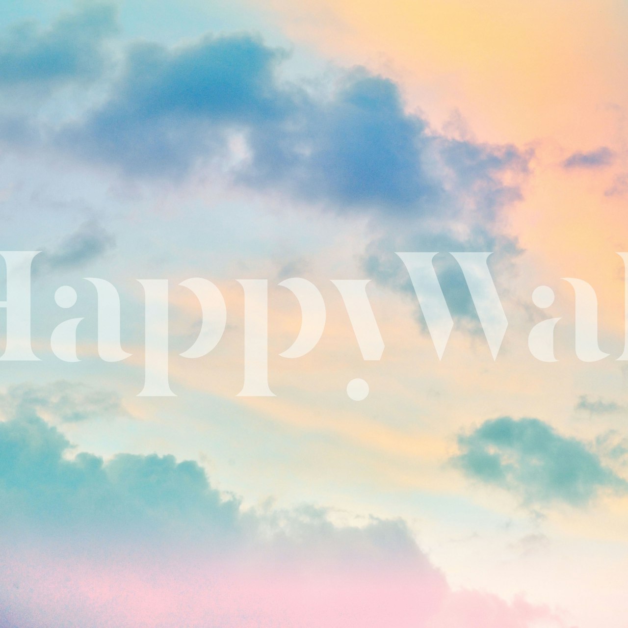 Pastel clouds in pink, blue, and lavender wallpaper