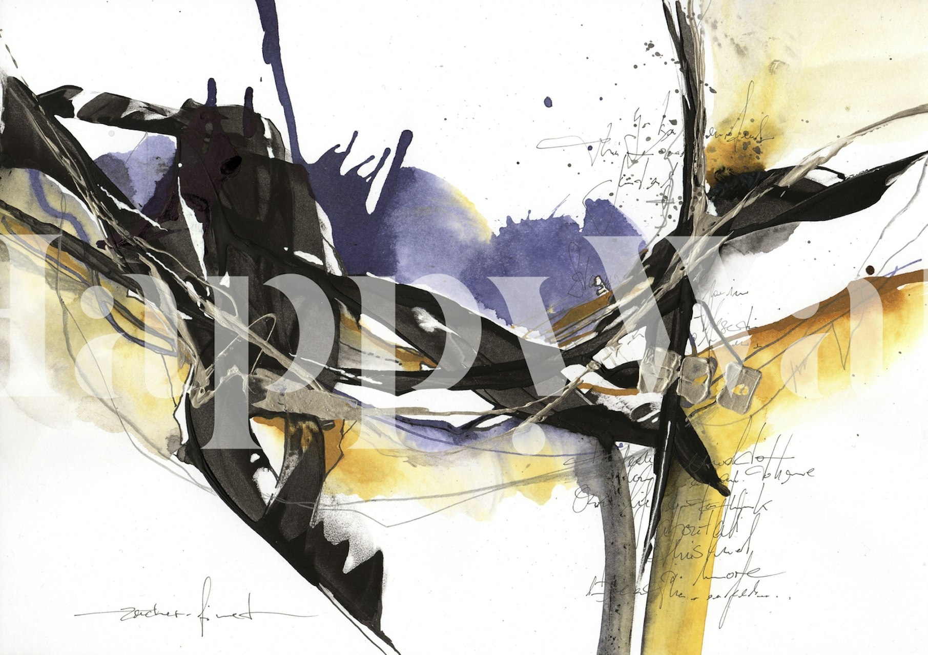 Abstract wallpaper in a room setting