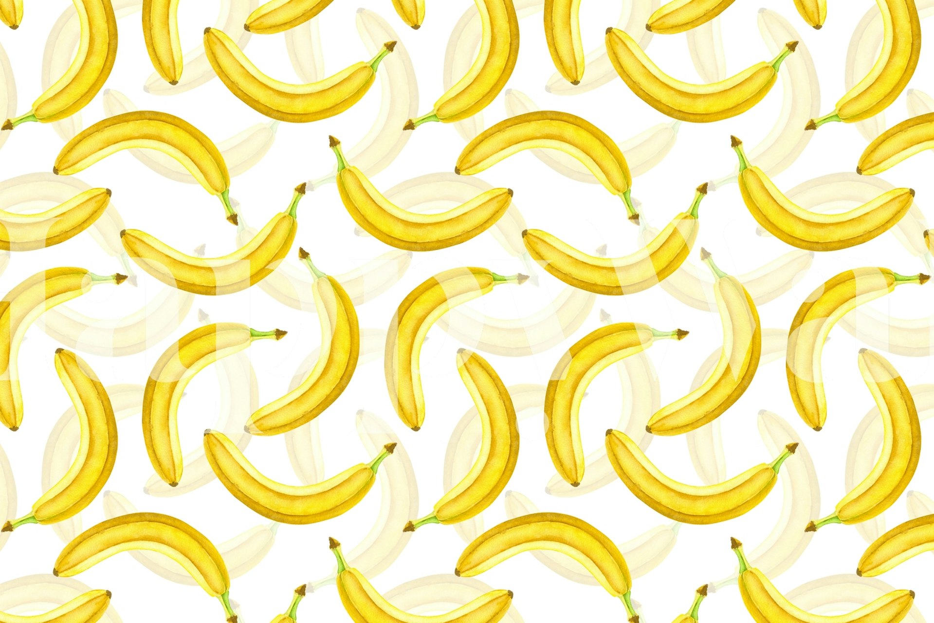 Yellow bananas on a white background wallpaper