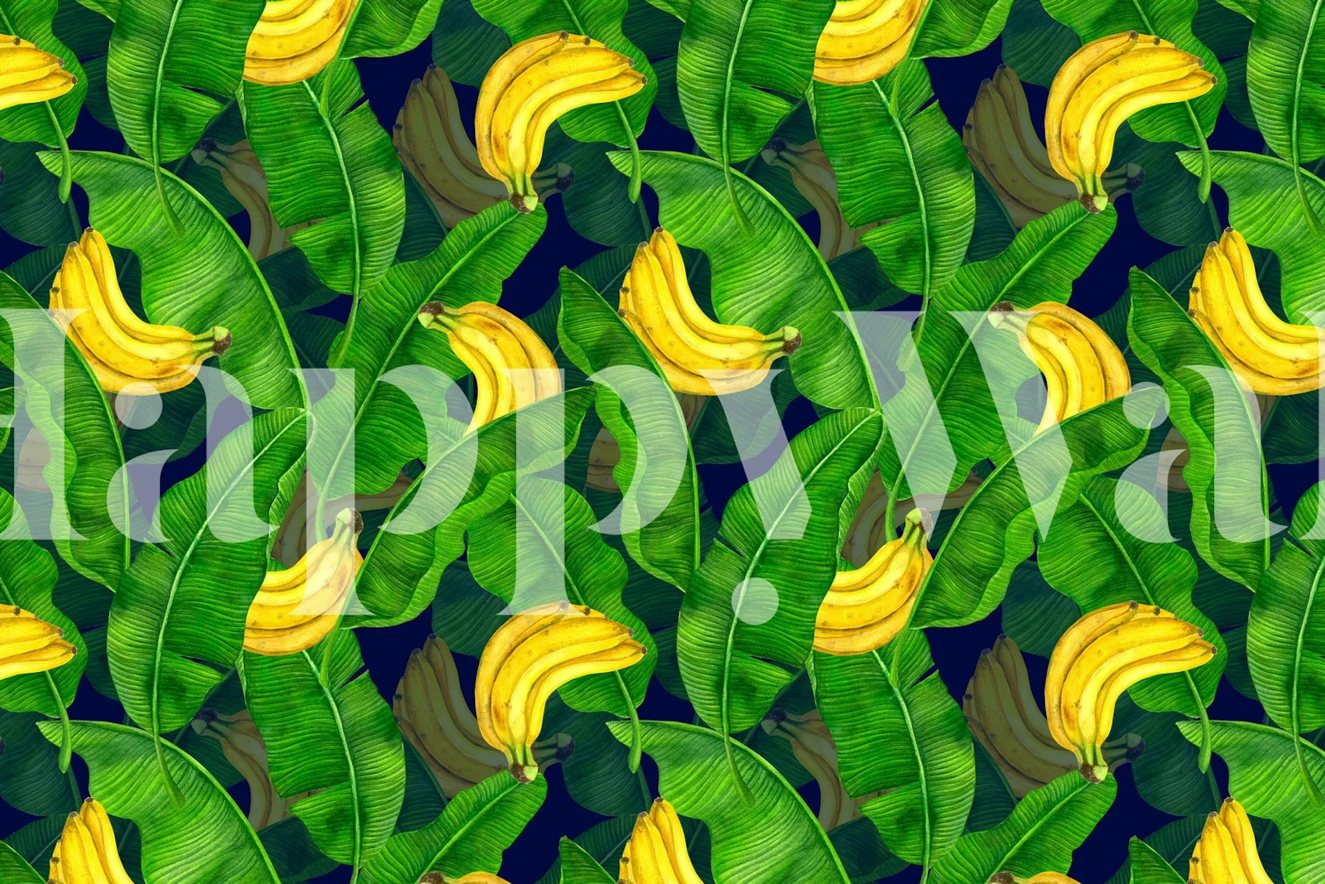 Bananas and leaves papier peint dans une pièce