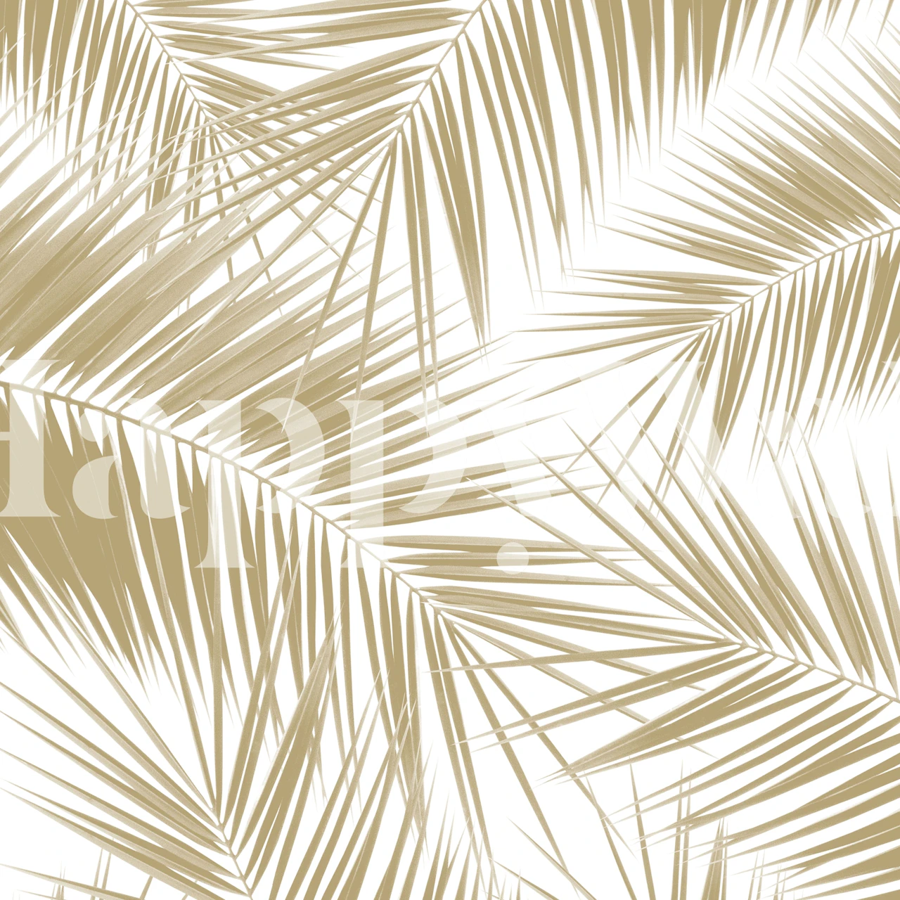 Złota fototapeta z motywem liści palmowych