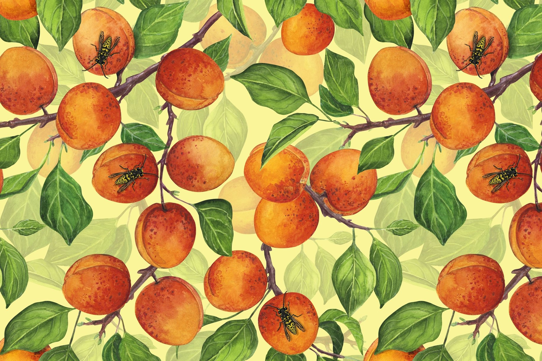 Apricot Garden 2 Wallpaper - Beautiful Floral Design | Happywall