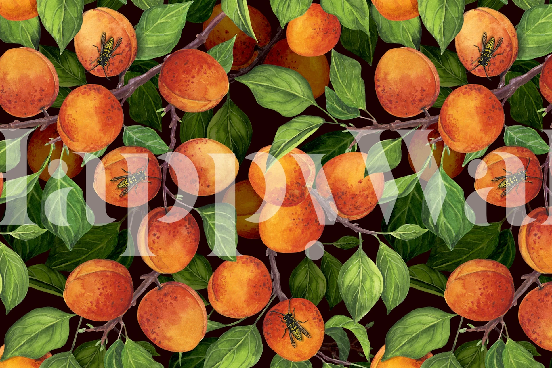 Apricot Garden 4 wallpaper design
