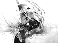 Dancing Black Abstract Art tapete