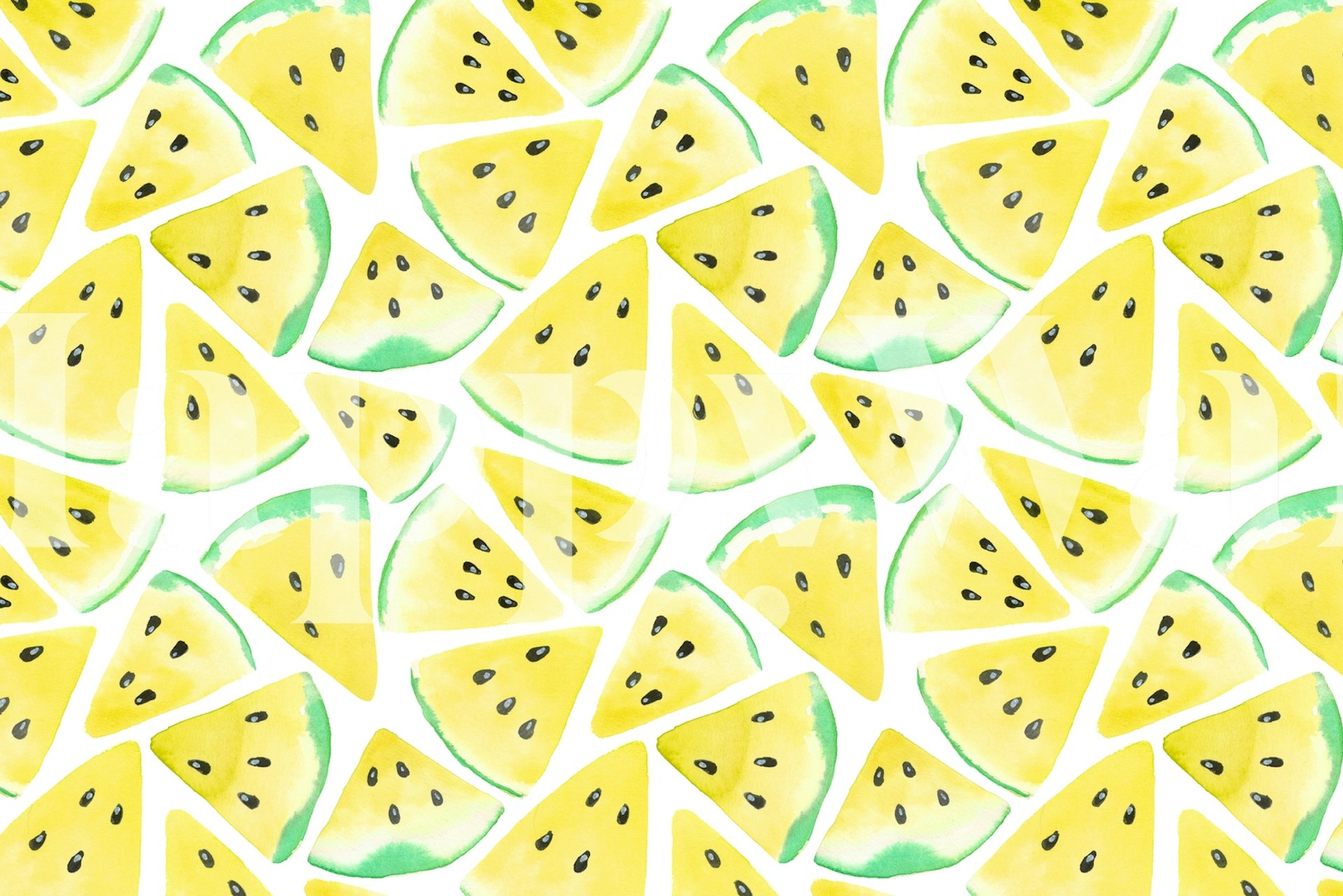 Watermelon slices tapet i et rum