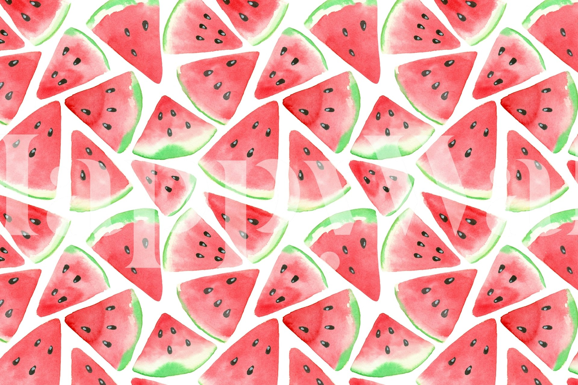 Vandmelon skiver tapet i et stilfuldt rum