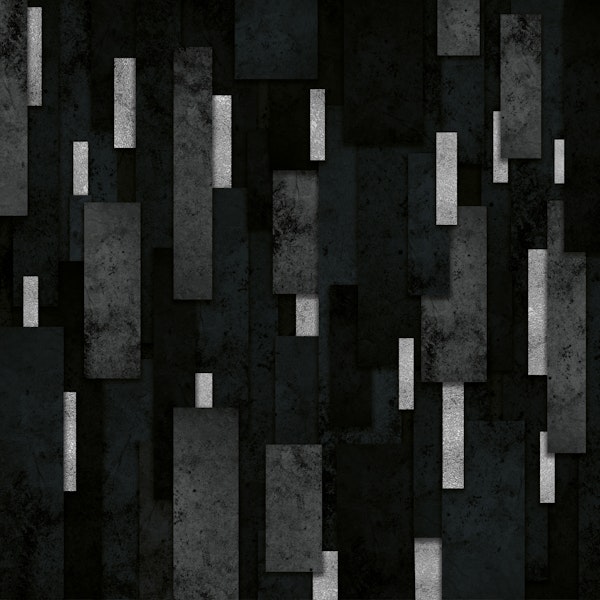 Black Charcoal and Silver Geo