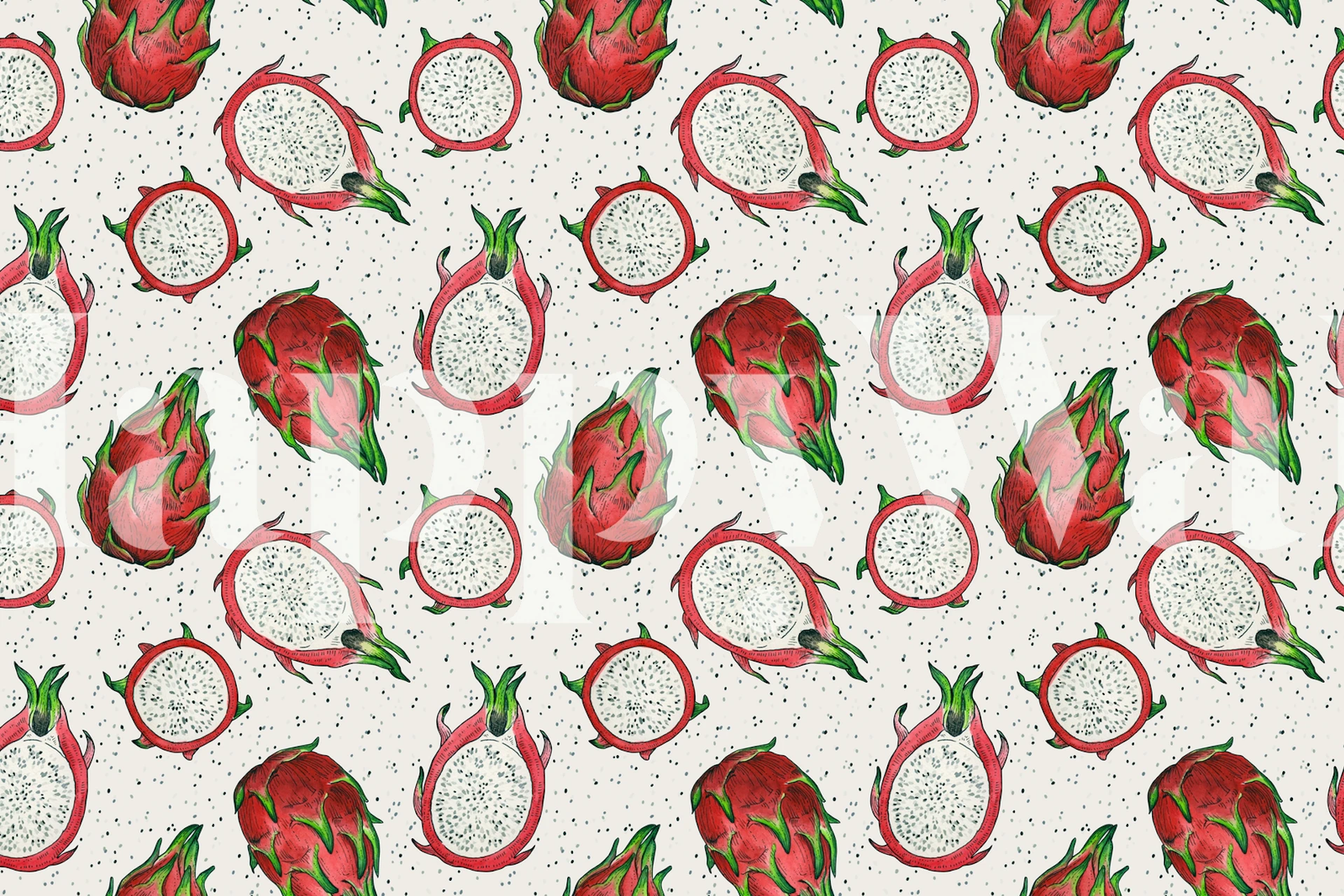 Dragon fruit wallpaper pattern in a room