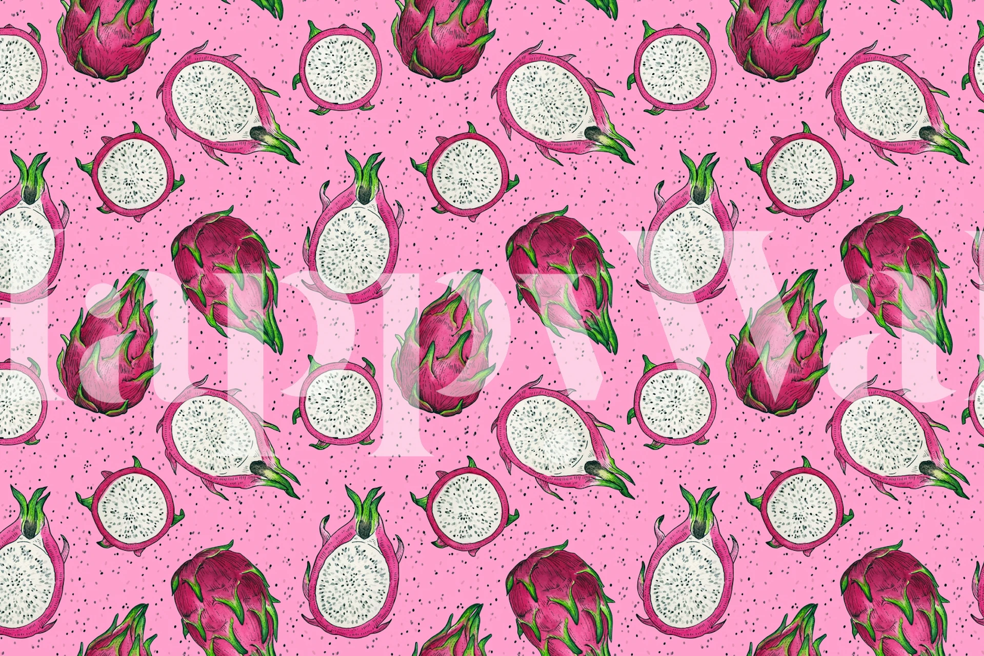 Dragon fruit tapet i ett ljust rum