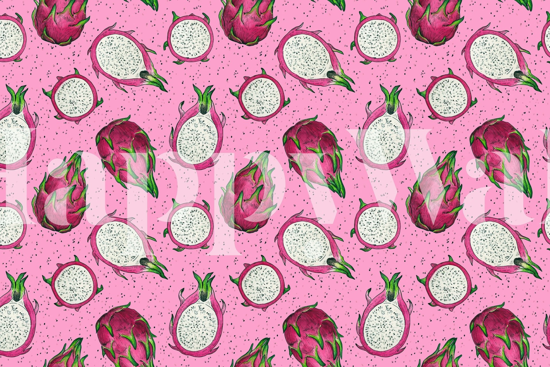 Dragon fruit tapet i et lyst rom