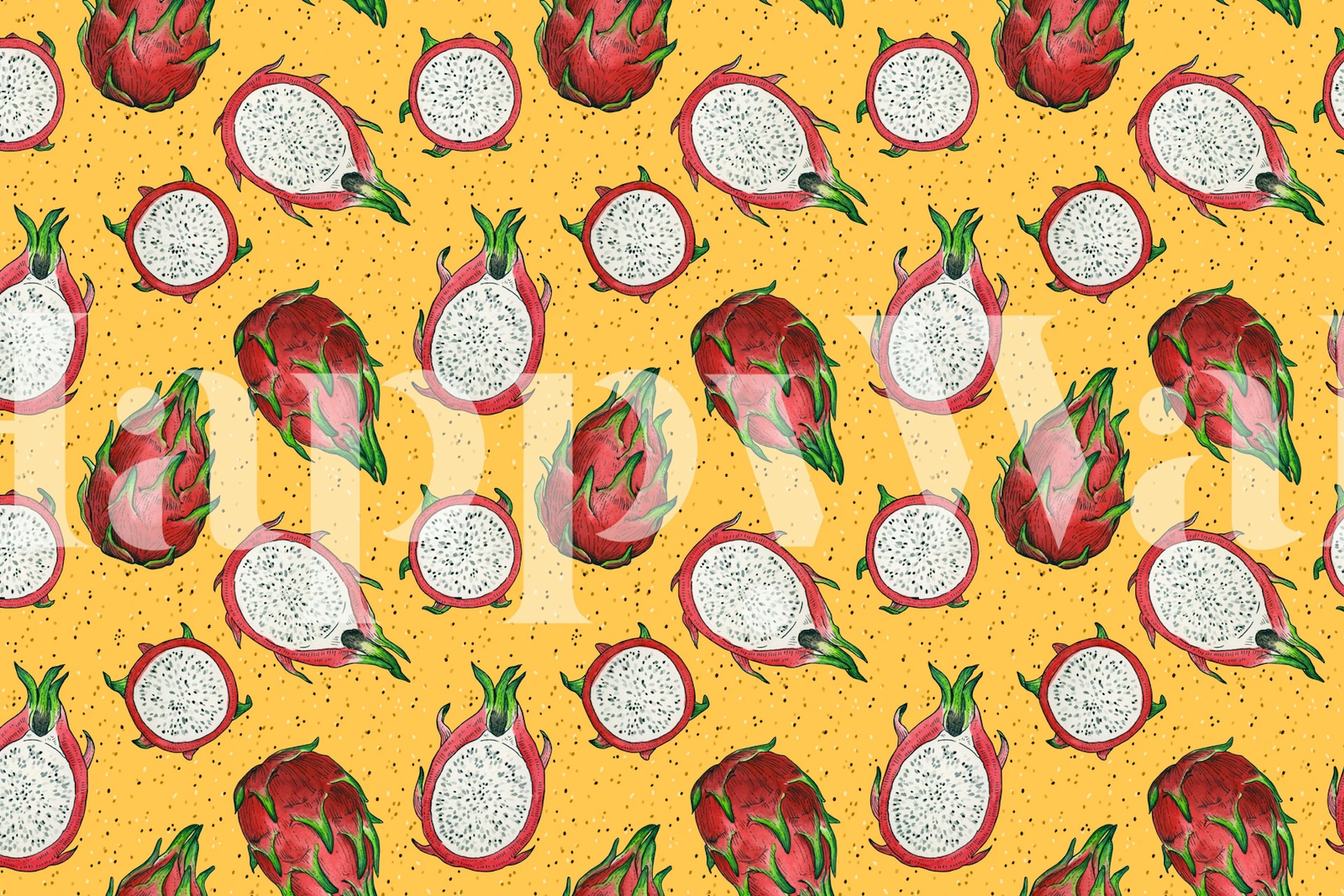 Bunte dragon fruit Tapete in einem Raum