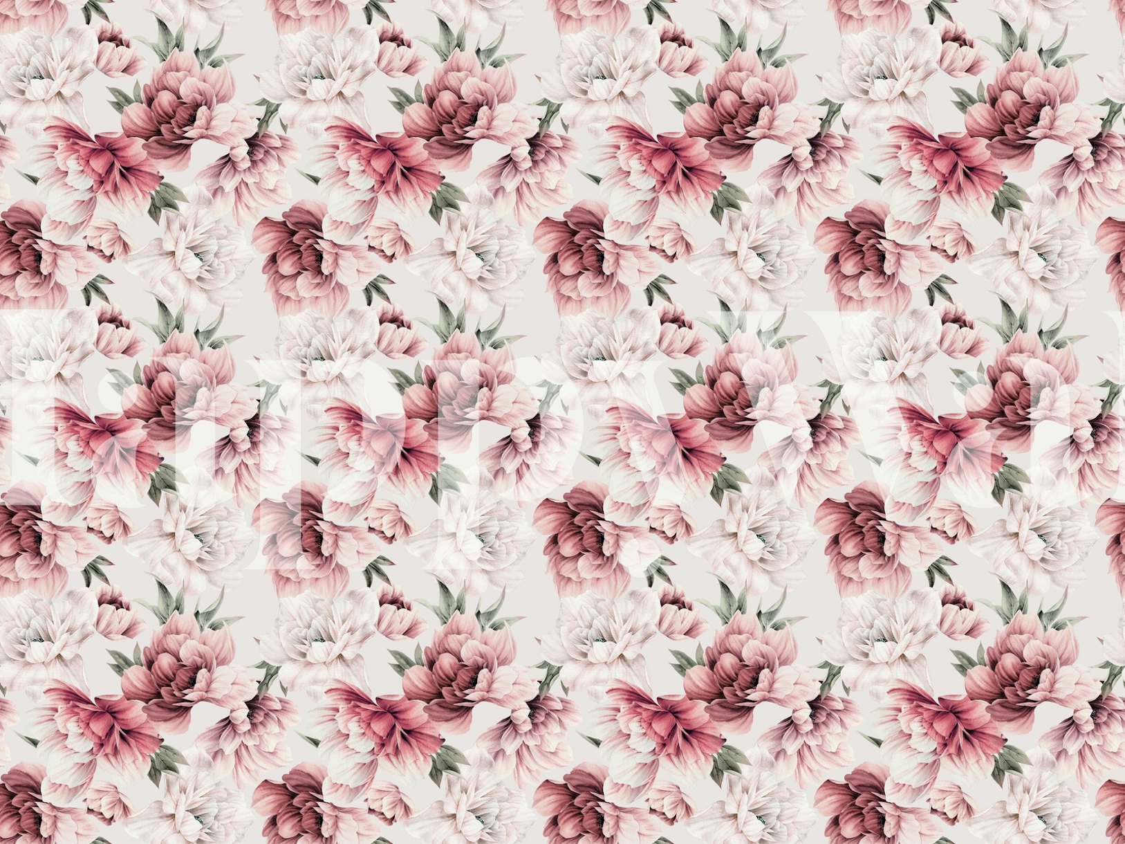 Red and White Peonies Wallpaper Buy Online Happywall