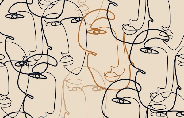 Faces line art