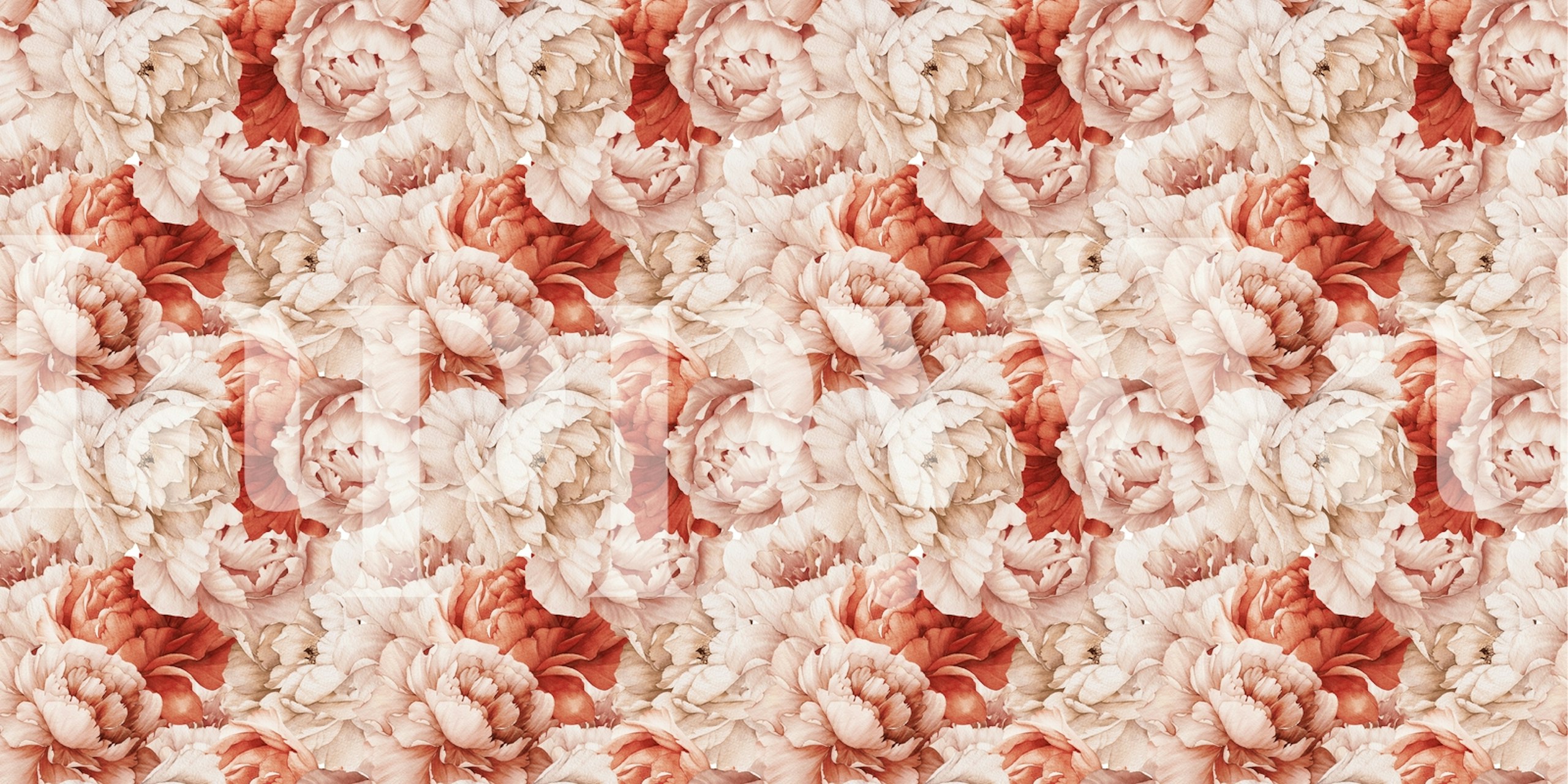 Peonies flowers Tapete in einem Raum