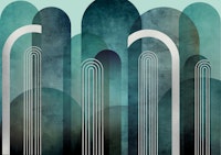 Mid Century Arches Green behang