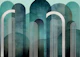 Mid Century Arches Green