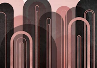 Arches in Black Pink Rose Gold wallpaper