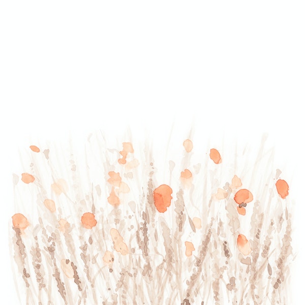 Watercolor poppy field