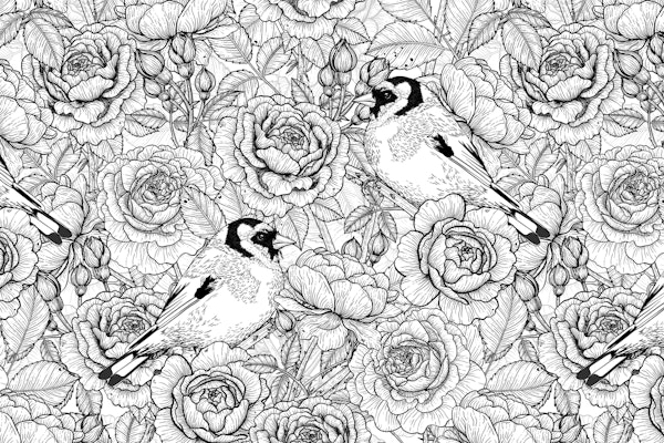 Roses and birds