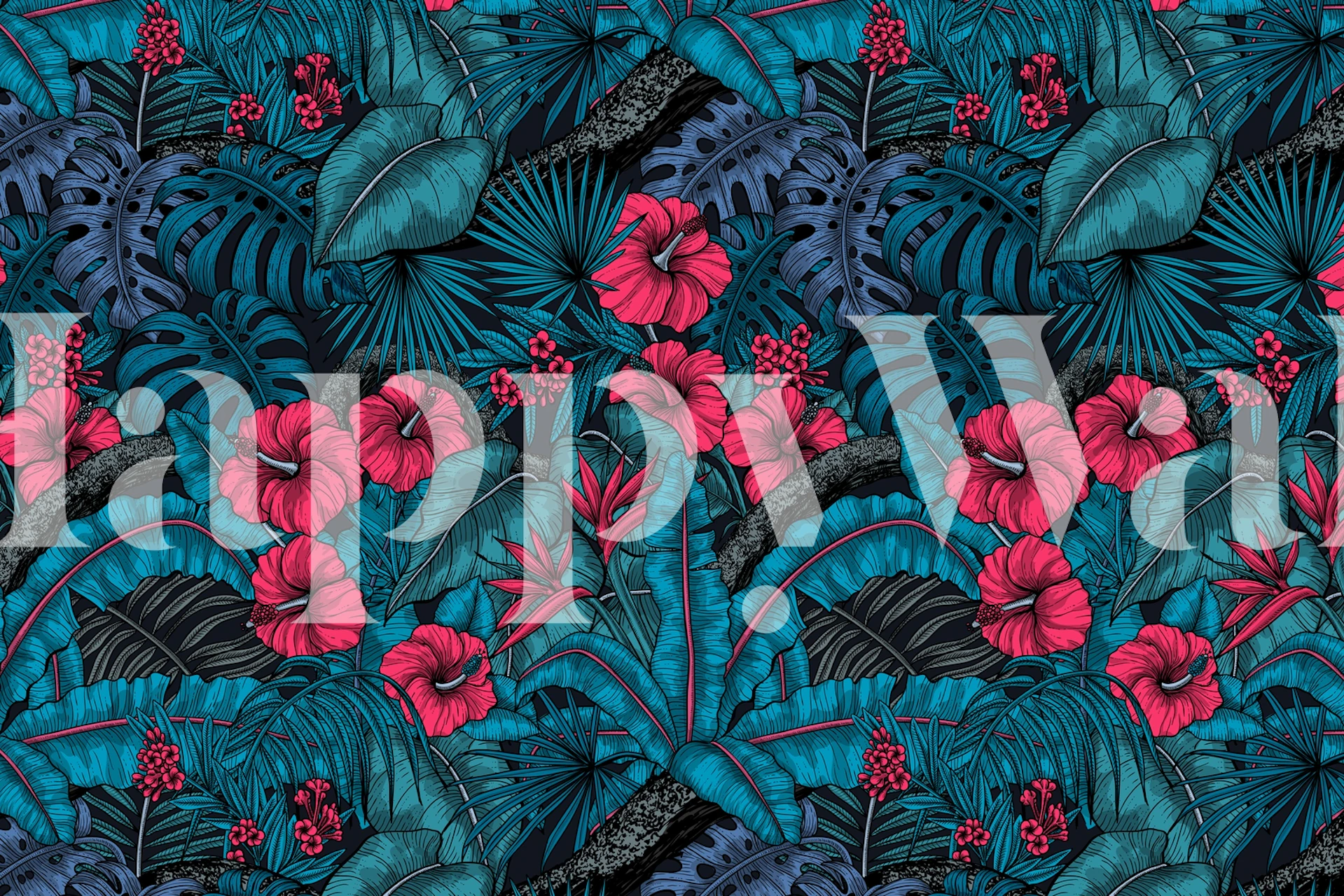 Tropical garden 8 wallpaper in a decorated room