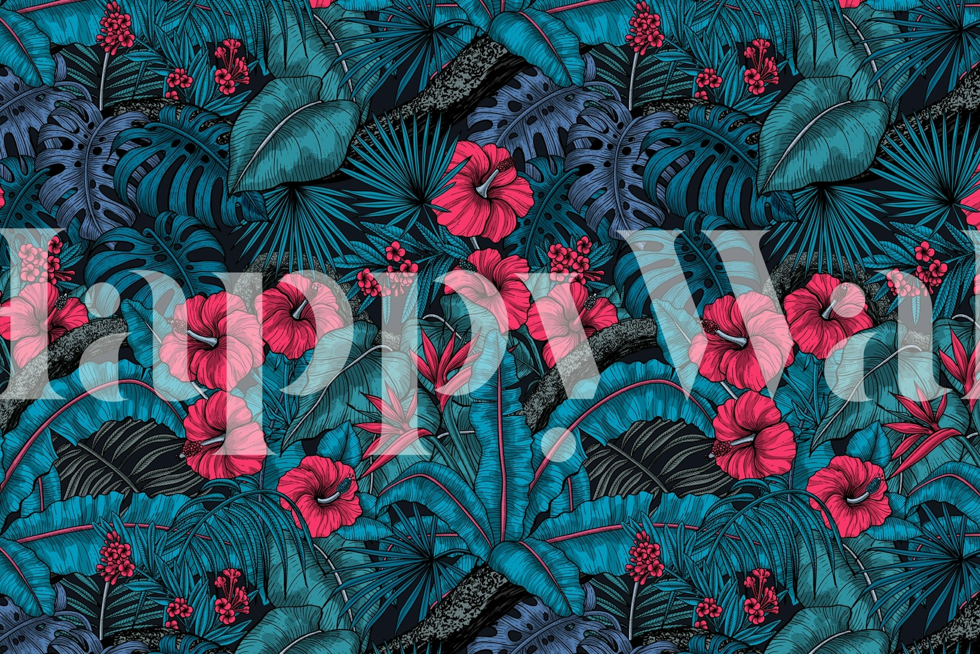 Tropical garden 8 wallpaper in a decorated room