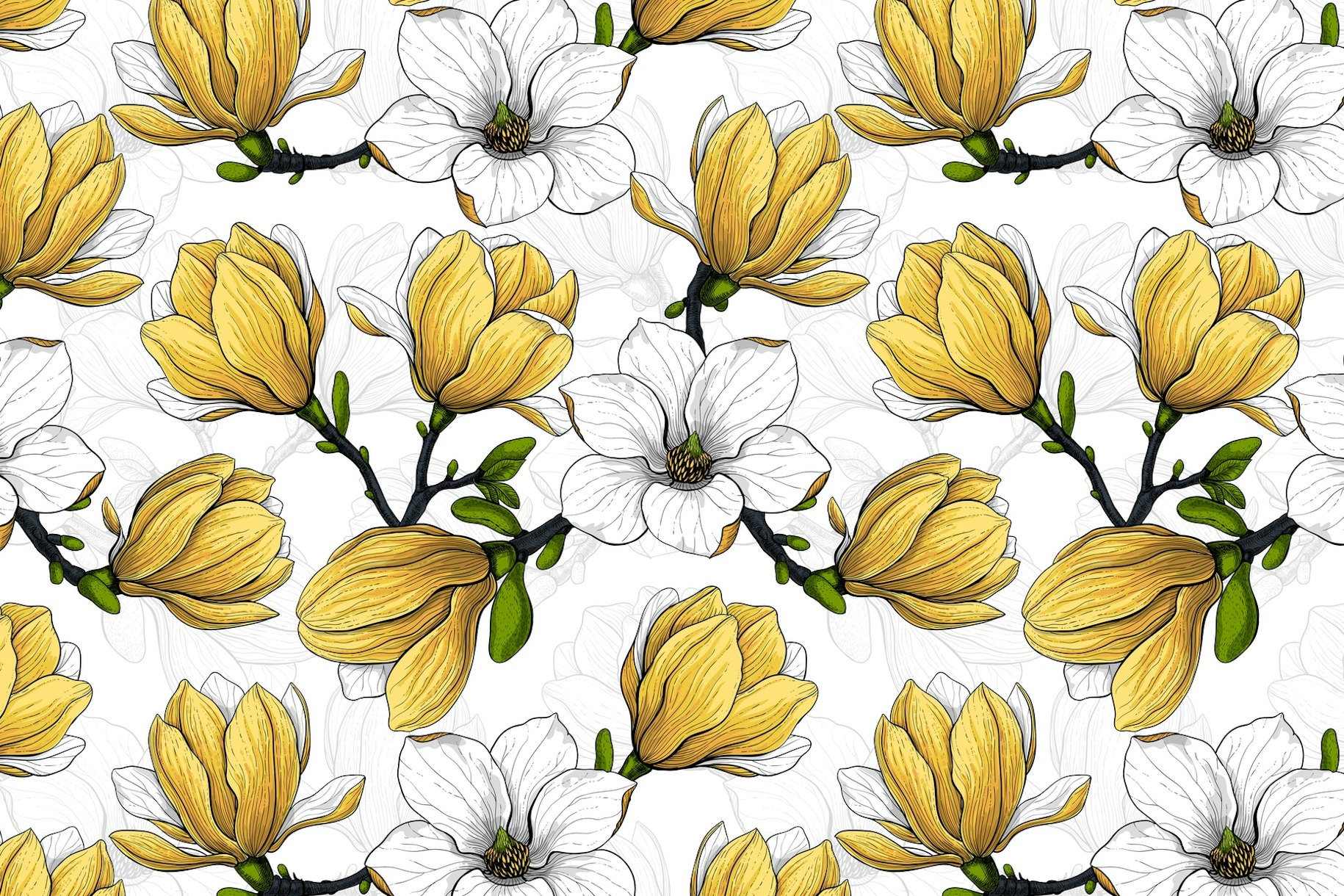 Magnolia garden 1 wallpaper | Happywall