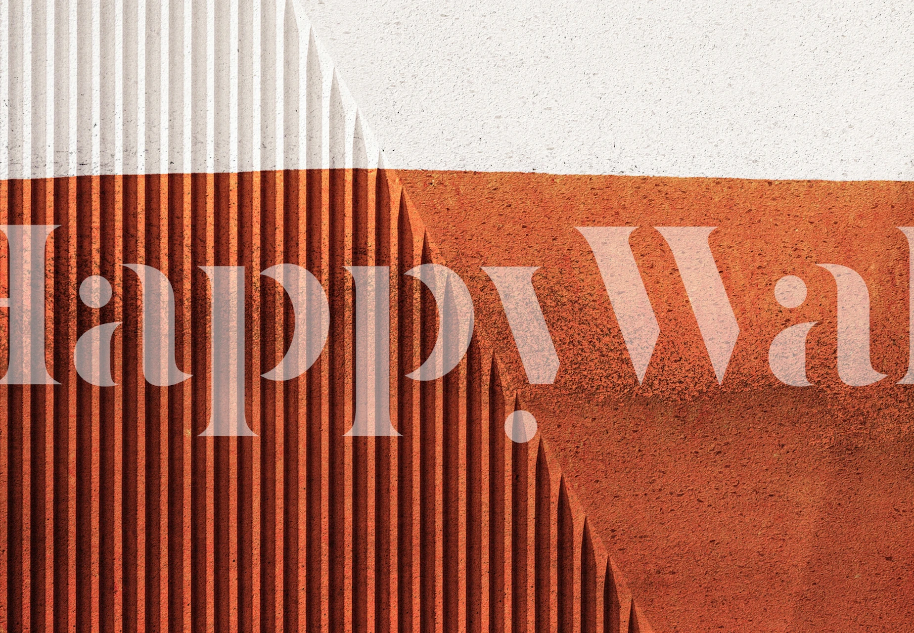 Textured geometric patterns in terracotta and white wallpaper