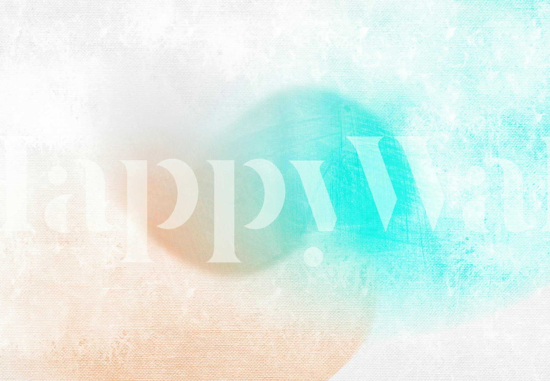 Abstract aqua and coral shapes on textured background wallpaper