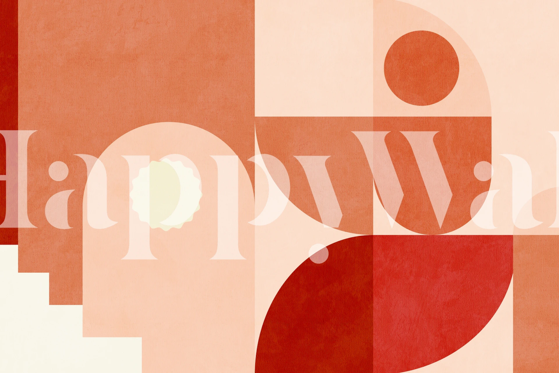 Geometric terracotta shapes on a light background wallpaper