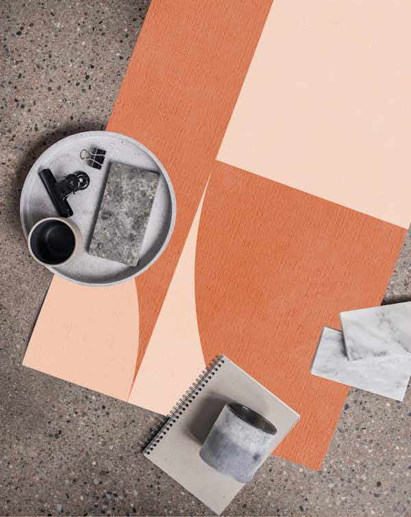 Mid century modern terracotta wallpaper roll