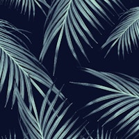Navy Blue Palm Leaves Dream 1 tapeta