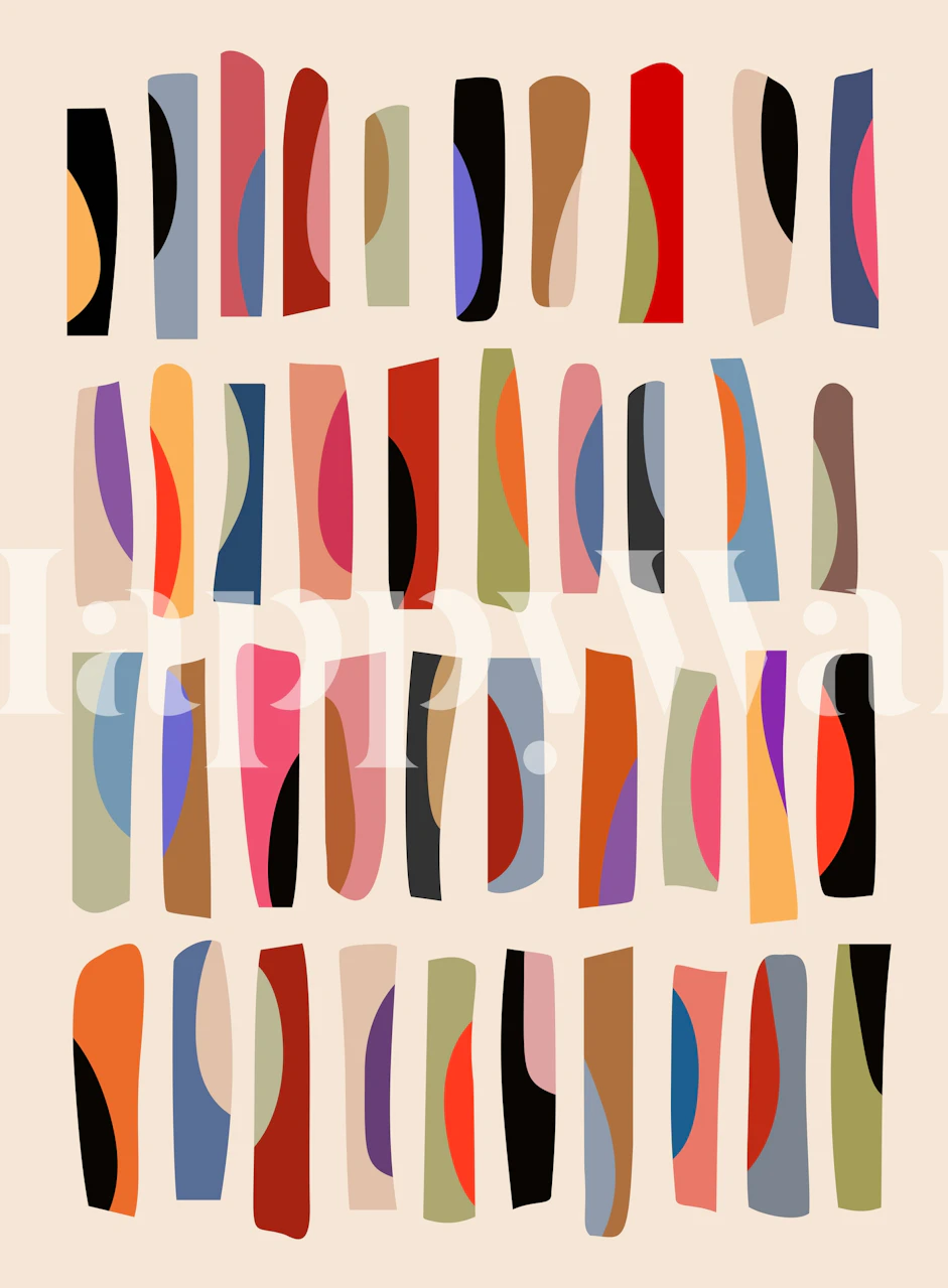 Abstract colored shapes wall mural Colored Pieces 6