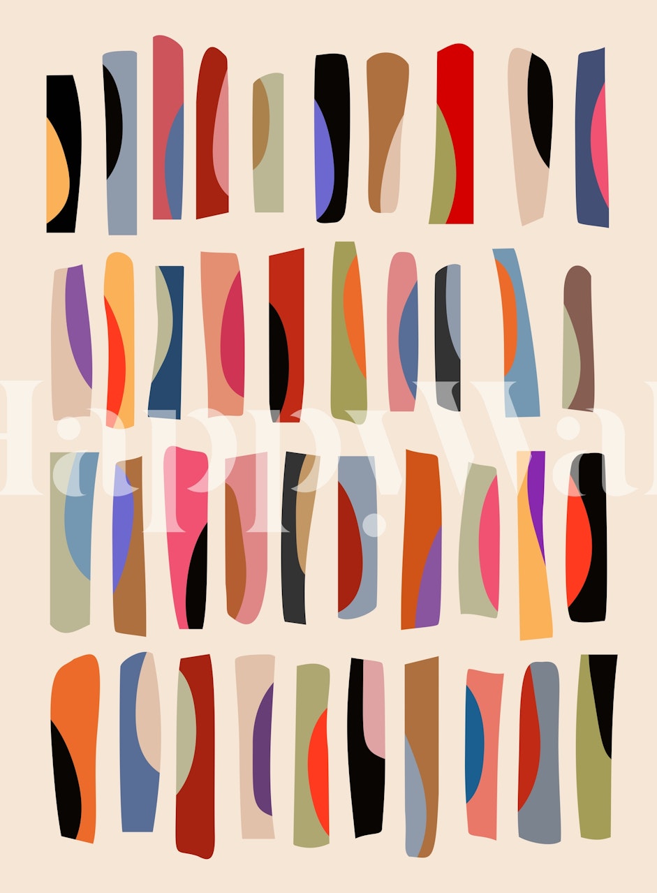 Abstract colored shapes wall mural Colored Pieces 6