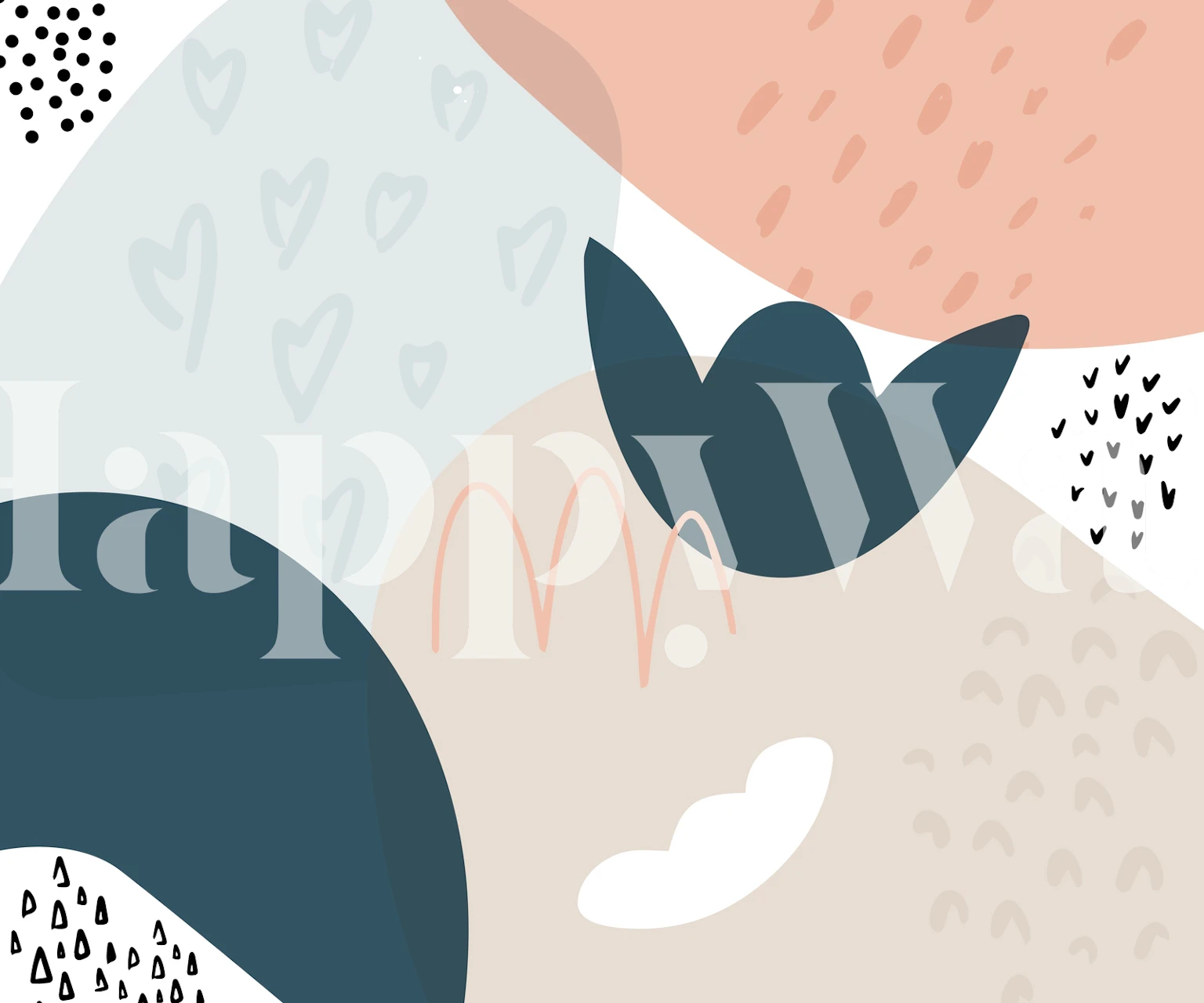 Abstract shapes in soft pastel colors wallpaper