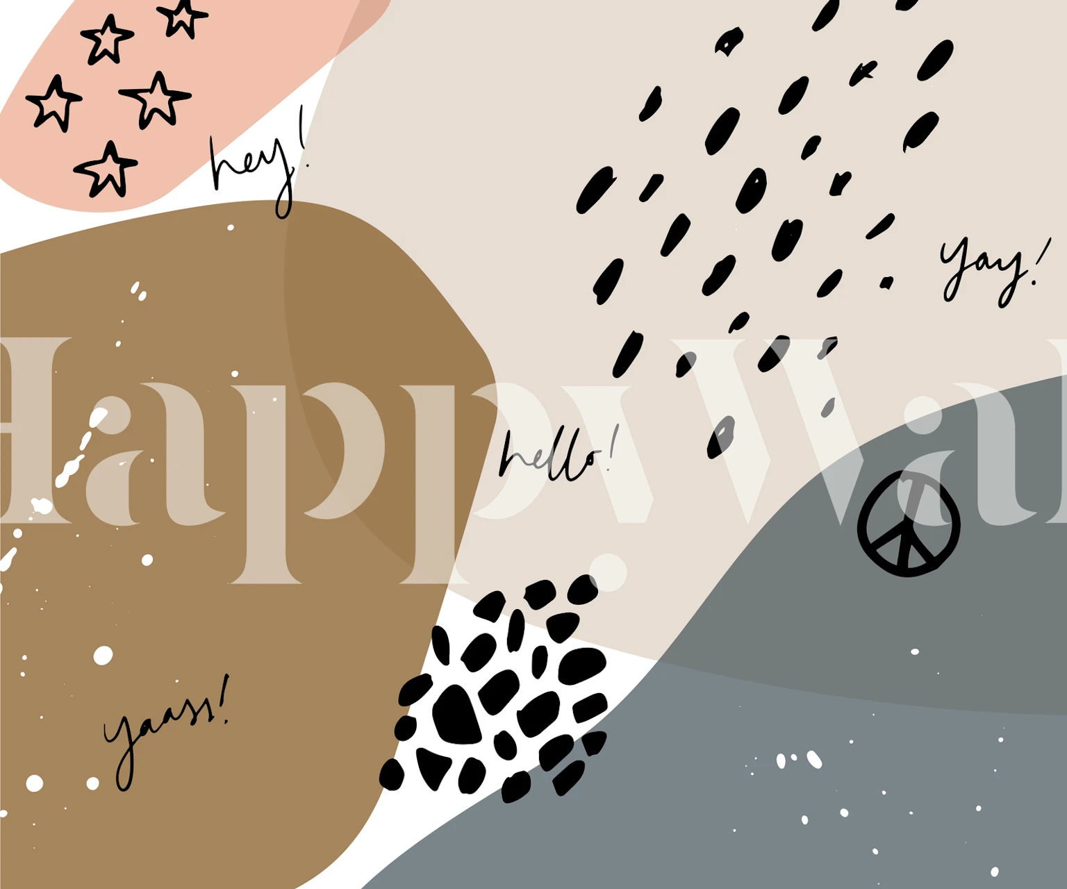 Colorful kids wallpaper with playful phrases