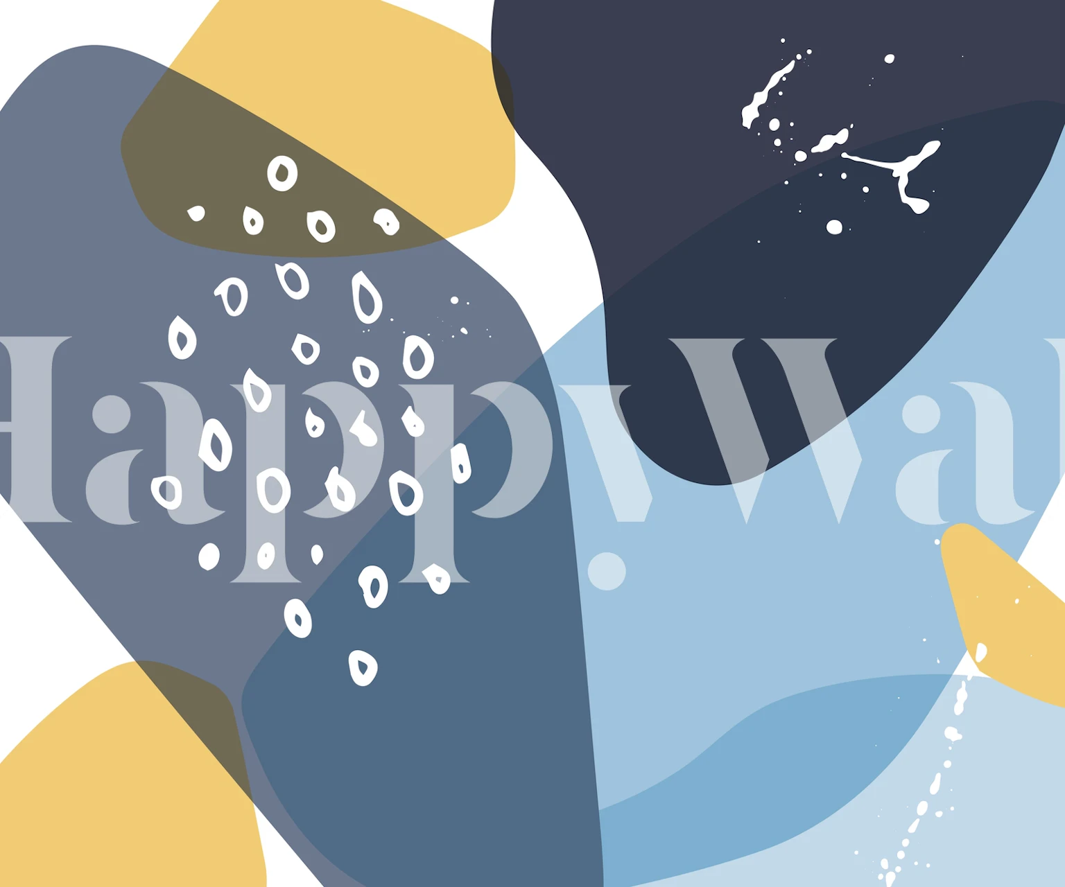 Fun Playroom Wallpapers for Kids - Bright Yellow, Blue, and White Design