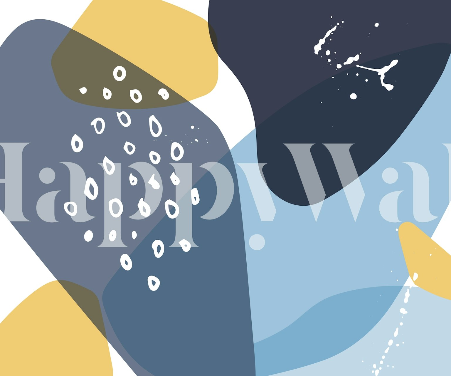 Fun Playroom Wallpapers for Kids - Bright Yellow, Blue, and White Design