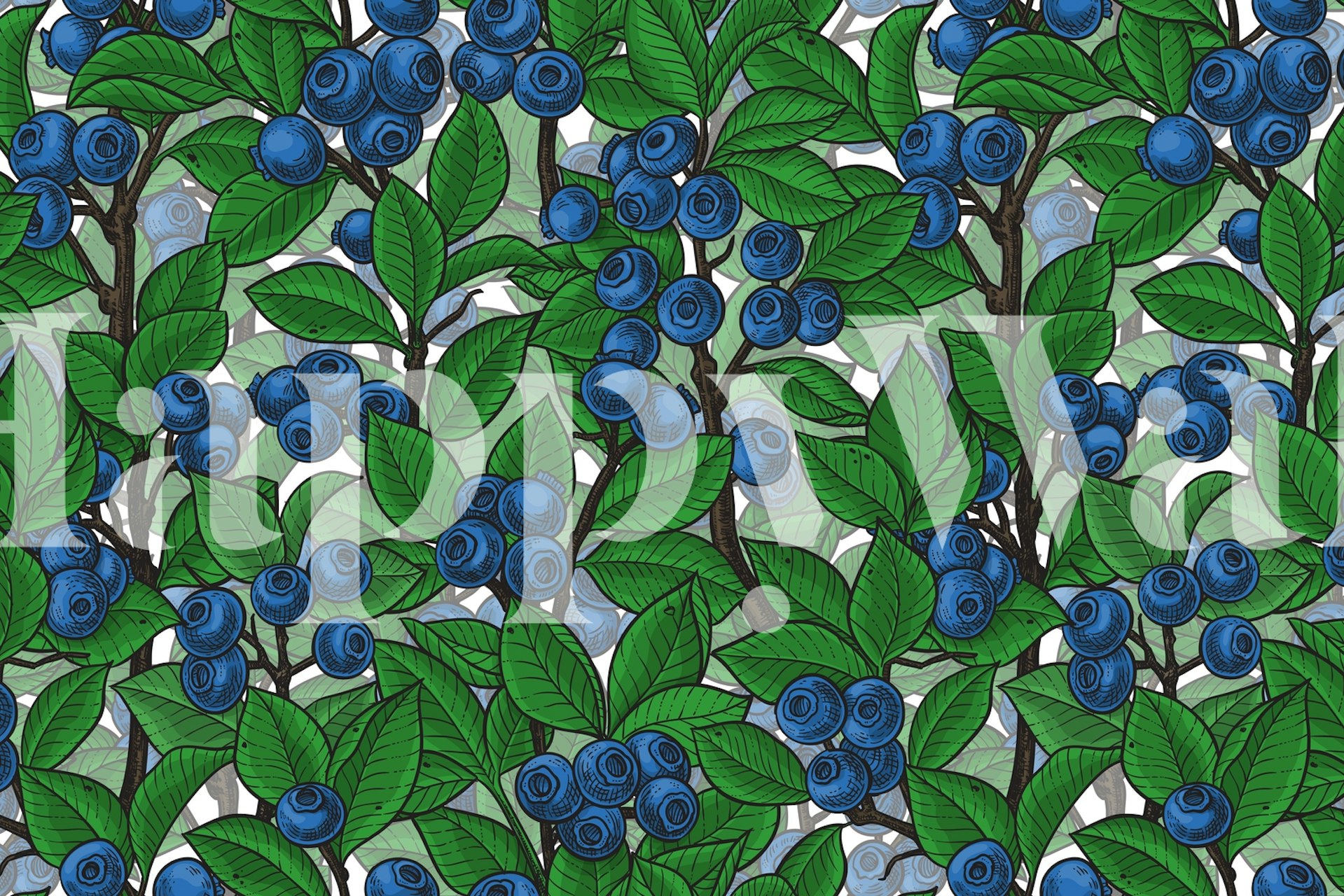 Blueberry Garden 2 wallpaper in a room