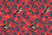 birds on blueberry branches 2 ταπετσαρία
