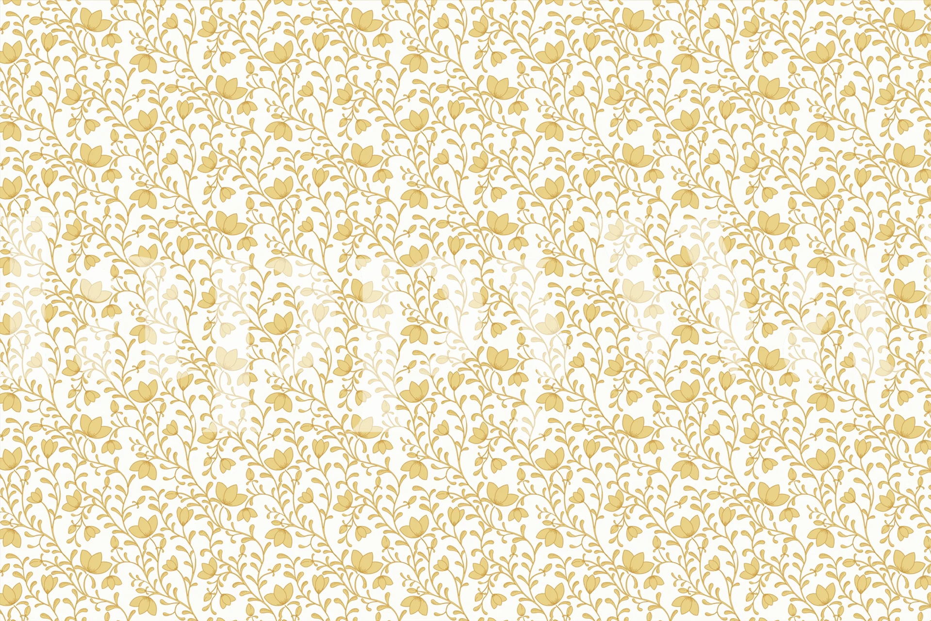 Spring Bloom in Mustard bloemenbehangontwerp