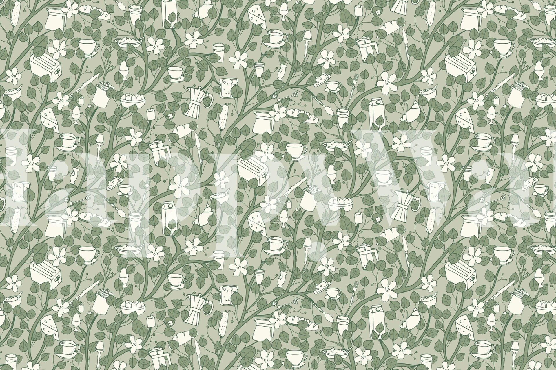 Design tapety Breakfast tree v místnosti