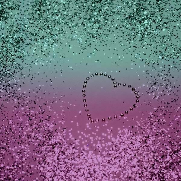 Mermaid Lady Glitter Heart 1