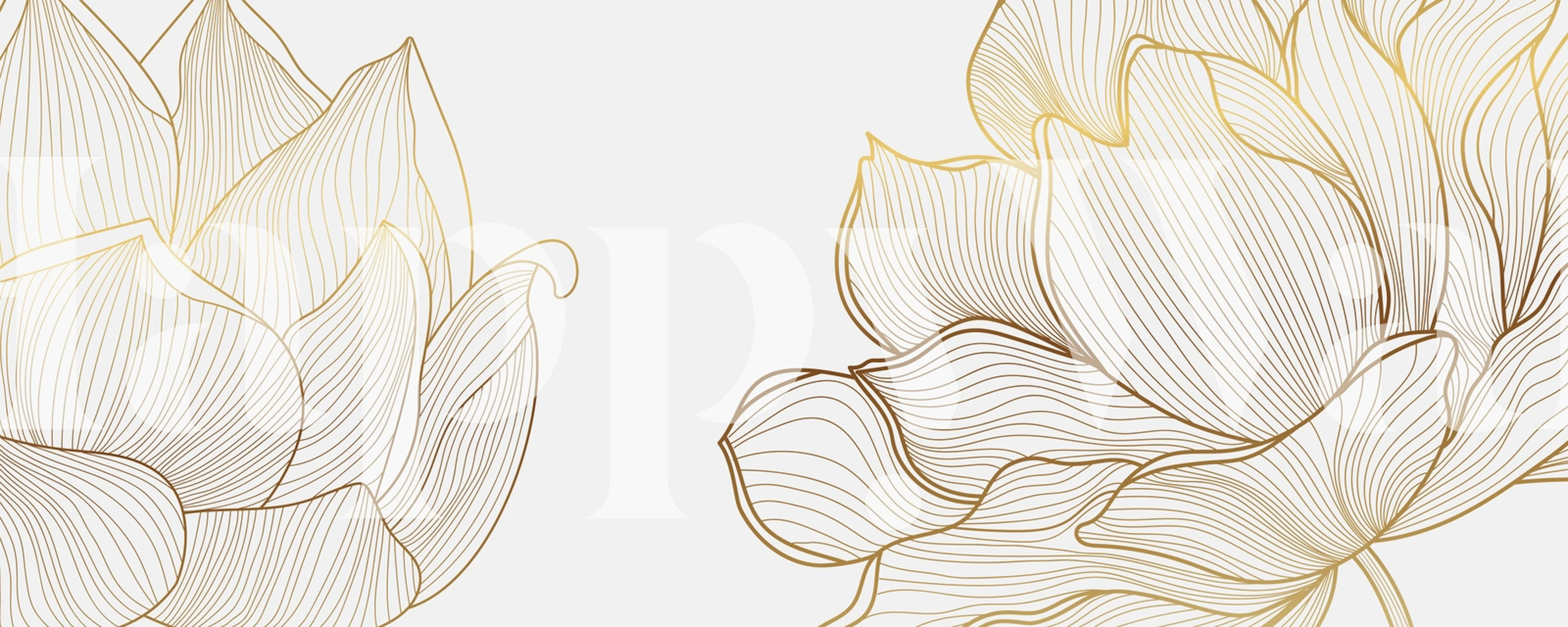 Golden Flowers Tapete in einem Raum