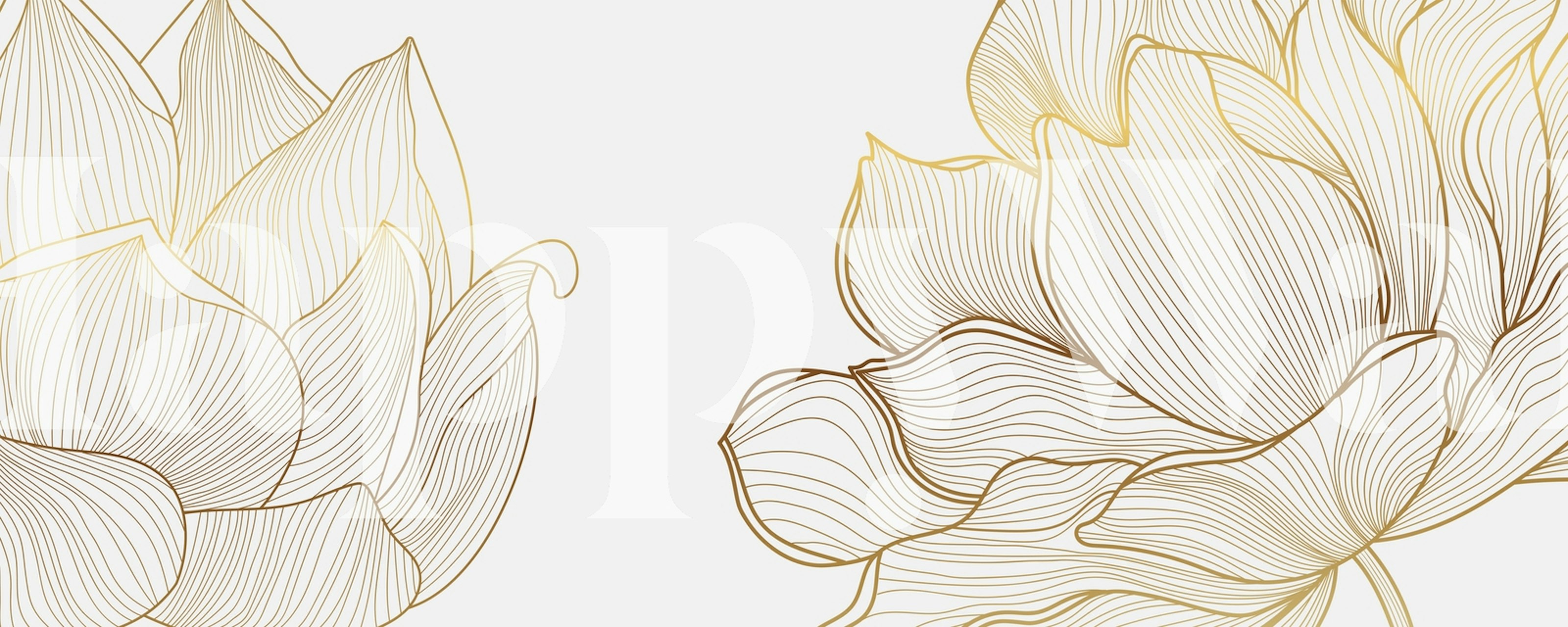 Ταπετσαρία Golden Flowers σε έναν χώρο