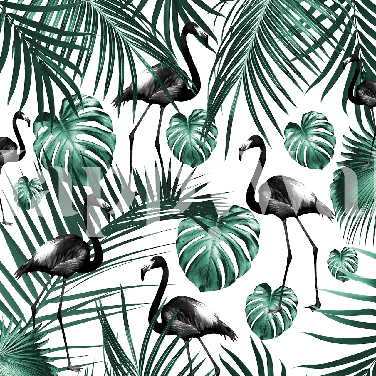 Tropical Flamingo Pattern 5 in una stanza