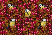 Birds and dog rose hips 4 ταπετσαρία