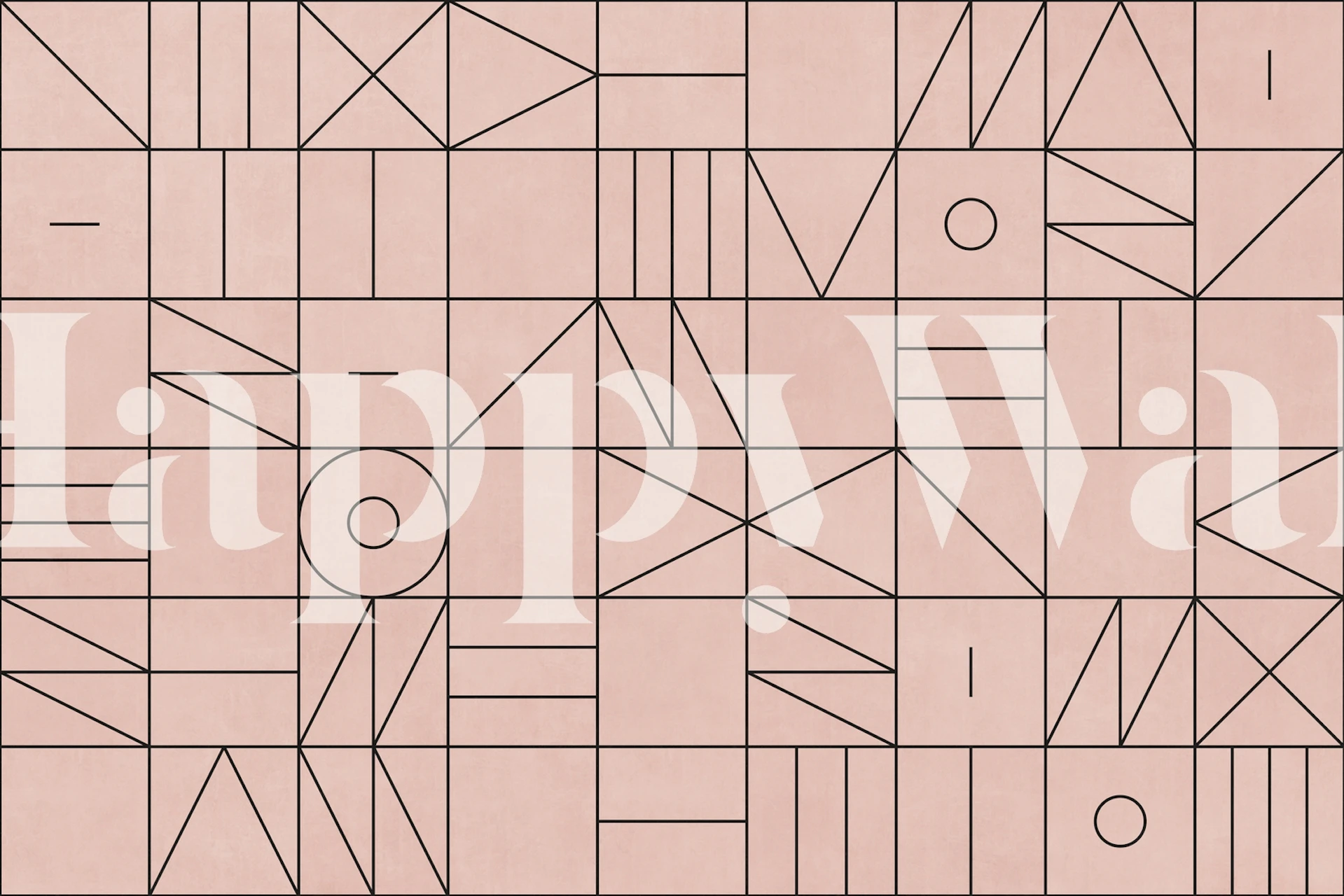 Geometric shapes and patterns in pink and black wallpaper