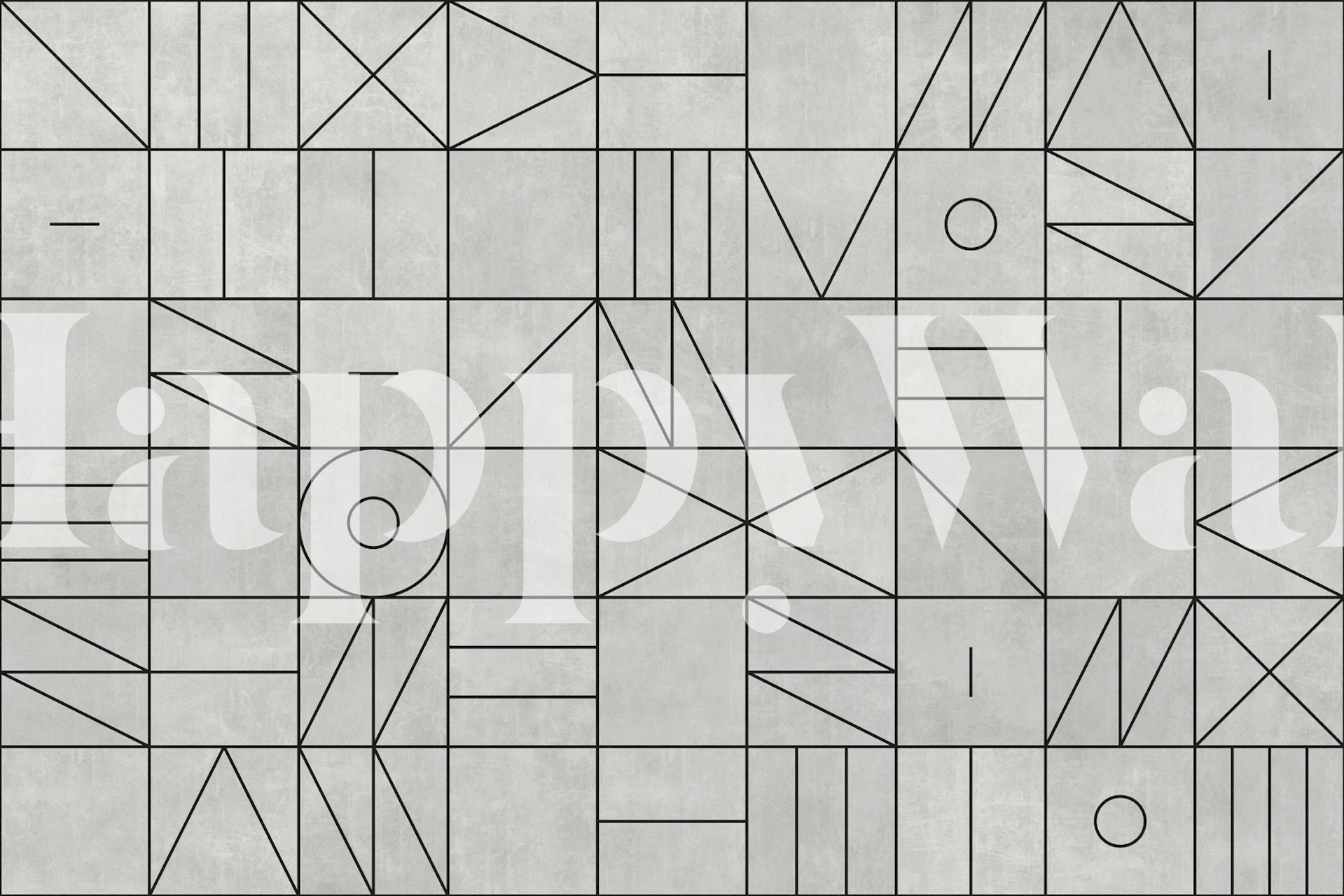 Abstrakt geometrisk mønster vægmaleri i neutrale toner