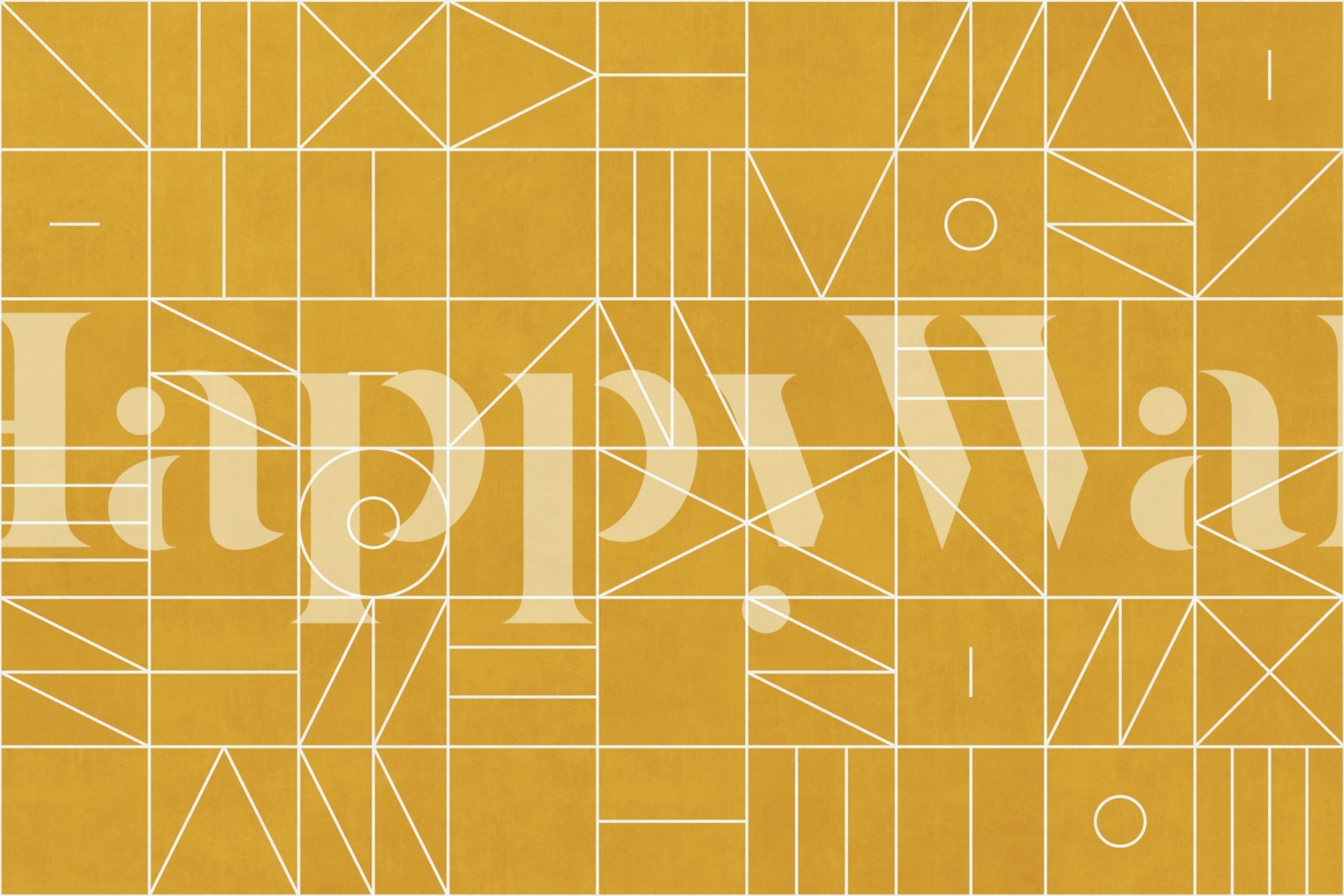 Carta da parati con motivi geometrici in tonalità dorata con forme e linee astratte