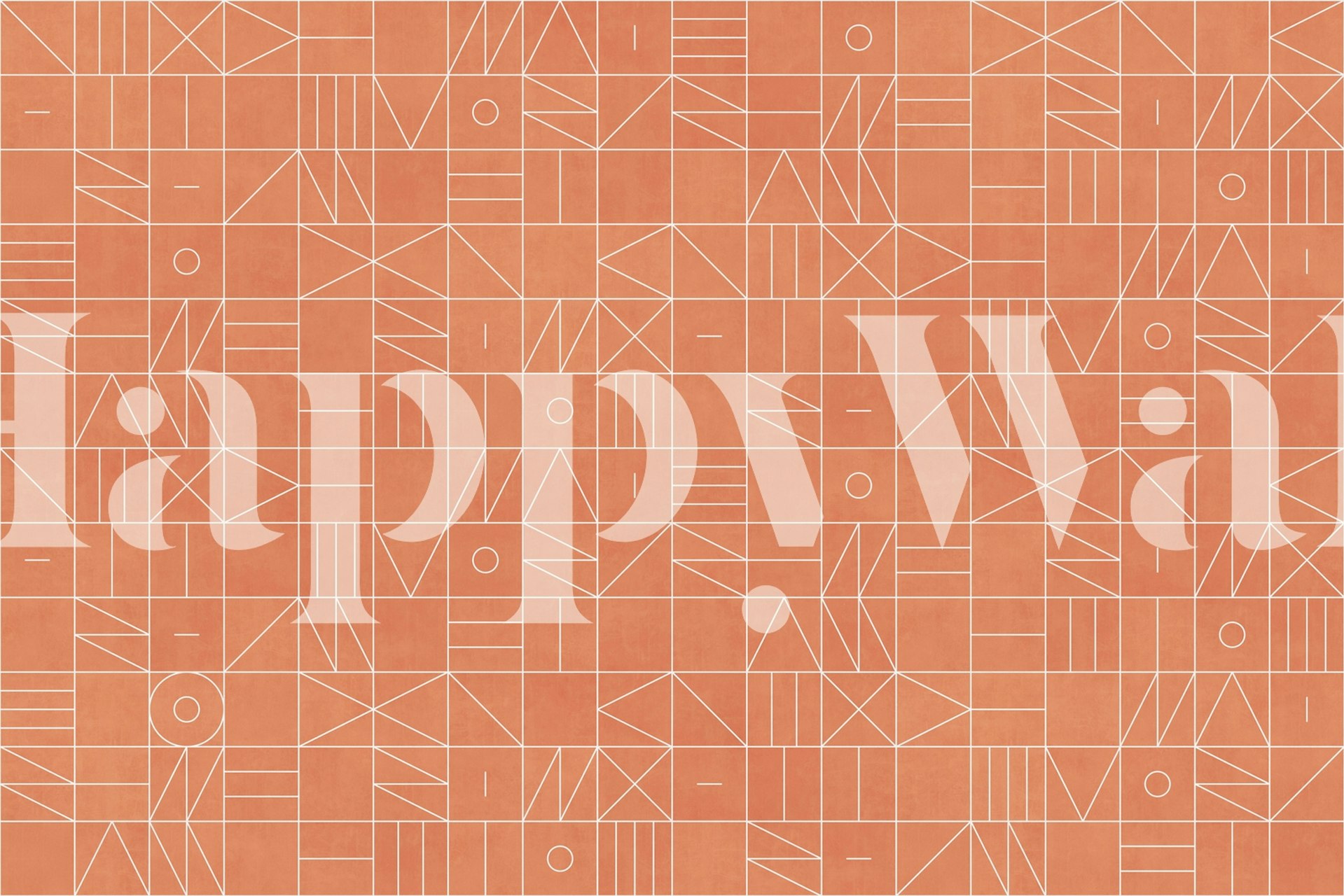Geometric shapes on peach background wallpaper